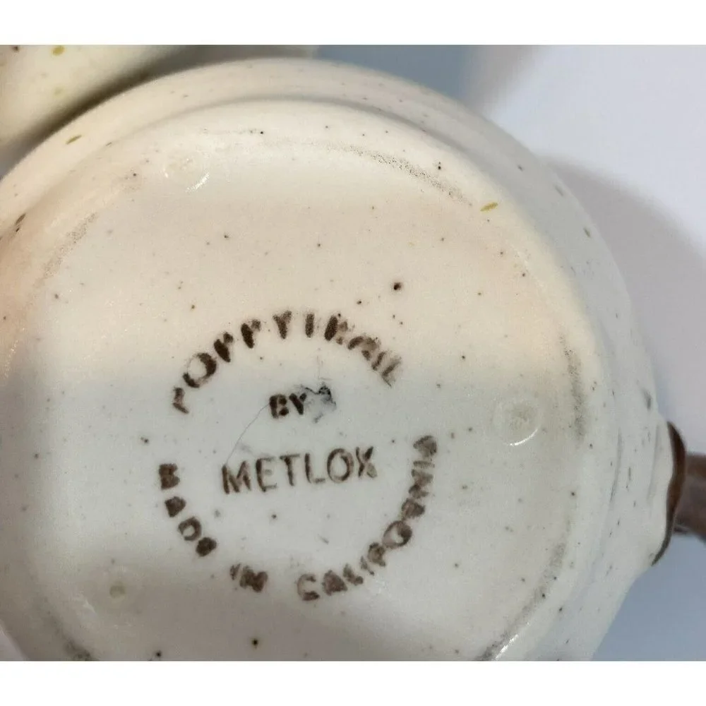 Metlox Poppy Trail Autumn Leaf Woodland Small Gravy/Sauce Pitcher & Creamer Sof2